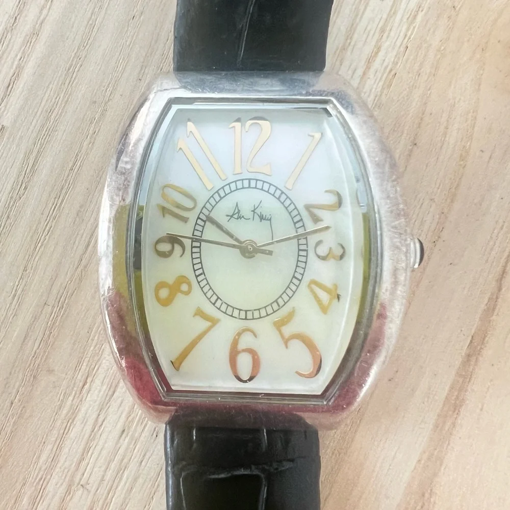 Ann King embrace ladies Curvex Sterling silver dress watch NEW BATTERY
